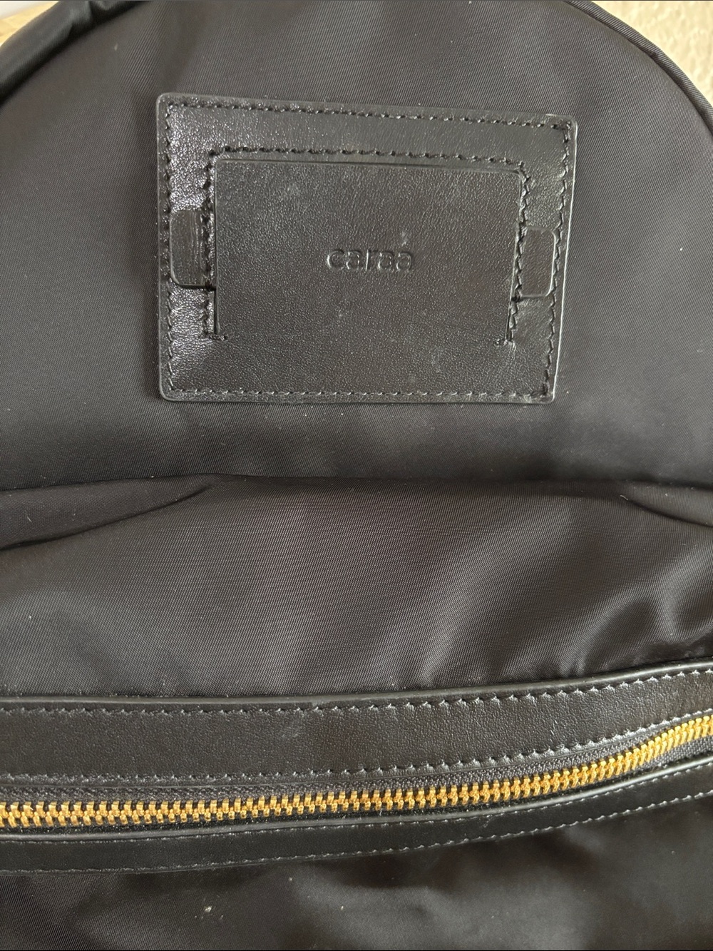 caraa Black Backpack with Gold Zippers - Picture 2 of 12